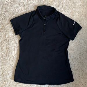 Nike women’s Dri-Fit golf polo, black, size Large